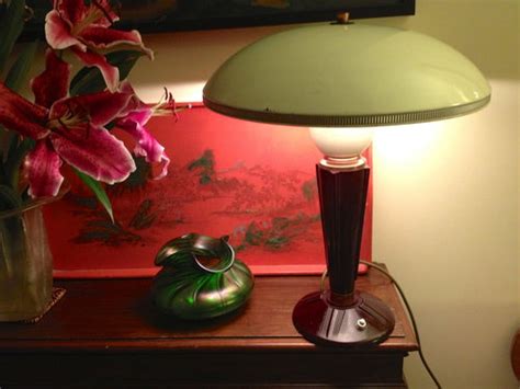 Antiques Atlas - French Art Deco Desk Lamp. Bakelite And Toleware