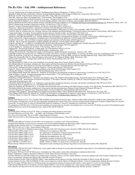 Antidepressant Comparison Chart Download Printable PDF | Templateroller