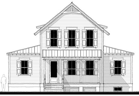 Colonial Beach Cottage (18133) House Plan (18133) Design from Allison Ramsey Architects Colonial ...