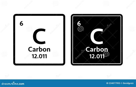 Carbon Symbol. Chemical Element of the Periodic Table. Vector Stock Illustration. Stock Vector ...