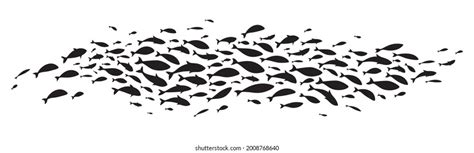 Silhouette Large School Fish Vector Illustration Stock Vector (Royalty Free) 2008768640 ...