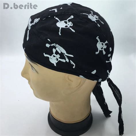 Men Diamond Plate Cotton Skull Caps Women Hat Doo Rag Biker Bandana ...