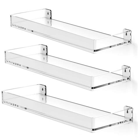 Buy MaxGear Acrylic Shelves Clear Floating Shelves, Clear Display Wall ...