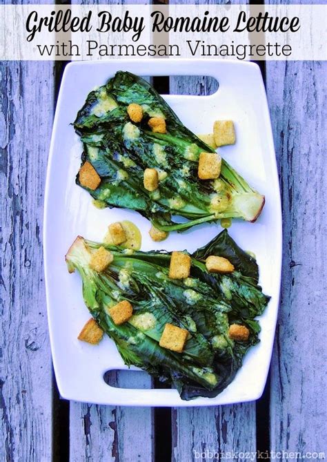 Grilled Baby Romaine Lettuce with Parmesan Vinaigrette #healthysnack ...