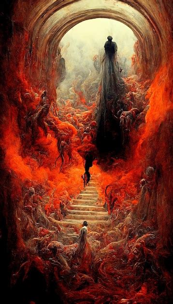 Premium Photo | The hell inferno metaphor souls entering to hell in ...