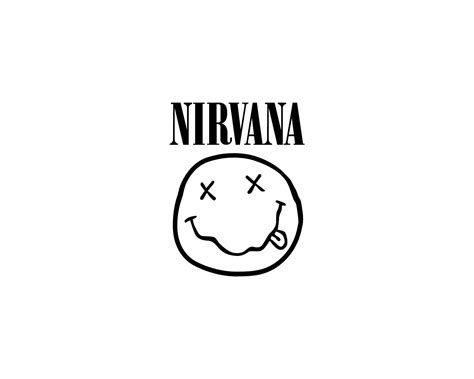 Download Black And White Logo Nirvana 4K Wallpaper | Wallpapers.com