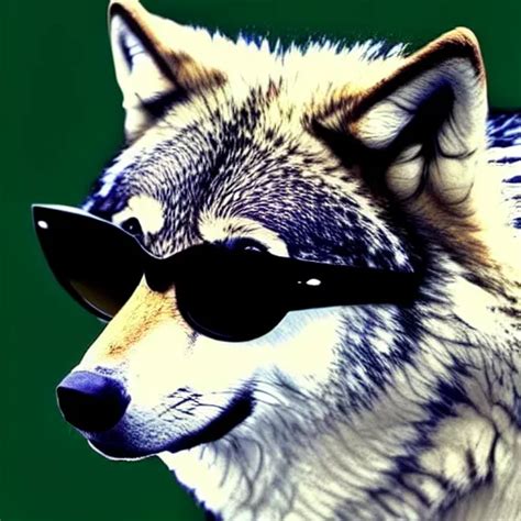 a wolf wearing sunglasses in the style of { { { [ [ [ | Stable Diffusion | OpenArt