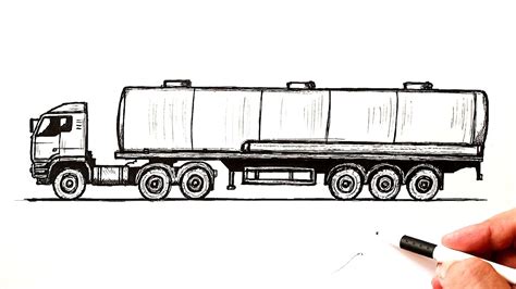 How to draw a Oil Truck - YouTube