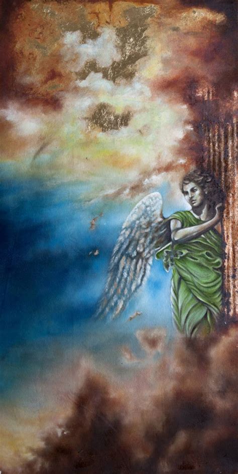 Light angel in the sky Painting by Liat Choucroun | Saatchi Art