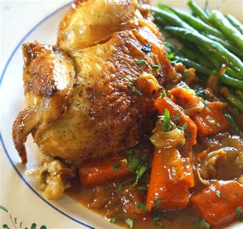 Poussin en Cocotte – Baby Chicken Roasted with Vegetables | Priscilla Martel