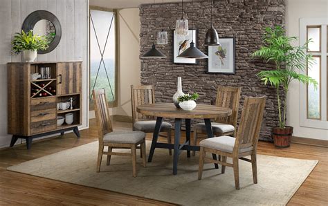 Intercon Dining Room Urban Rustic Round Dining Table UR-TA-4848R-BWH-C - Carol House Furniture