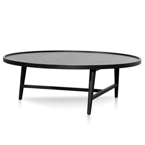 Spherical Wooden Round Coffee Table – 90cm Dia – Black - CCF6419-CN