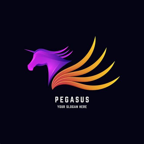 Pegasus logo design template with gradient color 18861197 Vector Art at ...