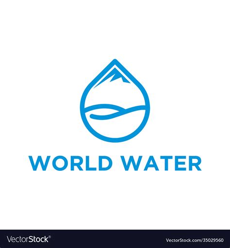 Water logo simple minimalist icon design world Vector Image