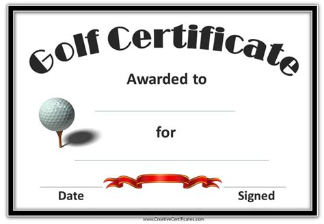 Golf Certificate | Certificate templates, Gift certificate template, Award template