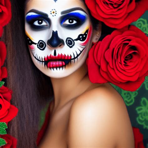 Calavera Makeup on Mexican Woman · Creative Fabrica