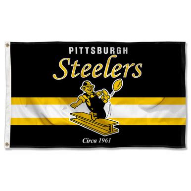 Pittsburgh Steelers Throwback Retro Vintage Logo Flag - State Street Products