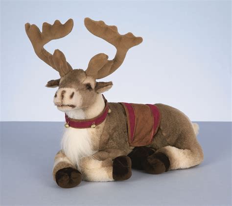 40cm Standing Lying Reindeer With Saddle Harness Plush Soft Toy Christmas Deer | eBay