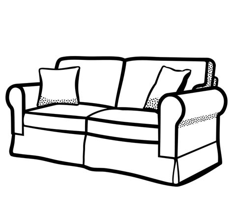 sofa - lineart - Openclipart