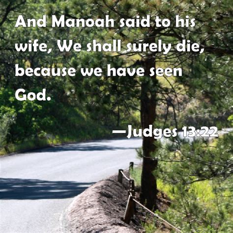 Judges 13:22 And Manoah said to his wife, We shall surely die, because ...