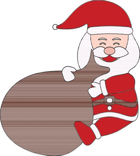 Cartoon Santa Claus Sitting With Brown Heavy Sack In Flat Style ...