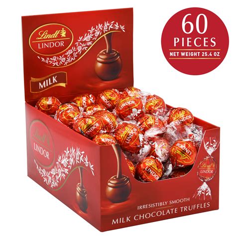 Lindt LINDOR Milk Chocolate Truffles 25.4 oz 60 Count Gifting Sharing ...