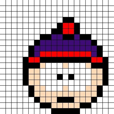 Stan South Park, Kenny South Park, Easy Pixel Art, Pixel Art Grid, Perler Bead Templates, Diy ...