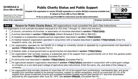 Form 990/990-EZ Schedule A | IRS Form 990 Schedule A Instructions