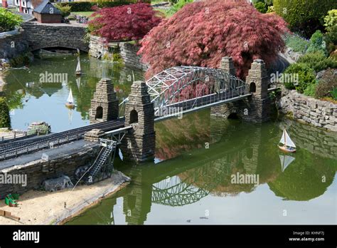 Railway bridge Bekonscot Model Village Beaconsfield Buckinghamshire England Stock Photo - Alamy