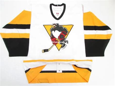 Wilkes Barre Scranton Penguins Pro Premier White Custom Double Stitched ...