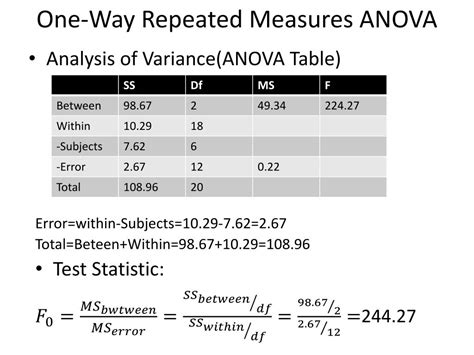 PPT - Repeated Measure Design of ANOVA PowerPoint Presentation, free download - ID:2357709