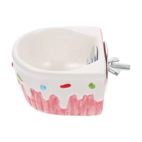 CHINCHILLA FOOD BOWL Small Animal Dish Hamster Ceramic Hanging Storage £10.49 - PicClick UK