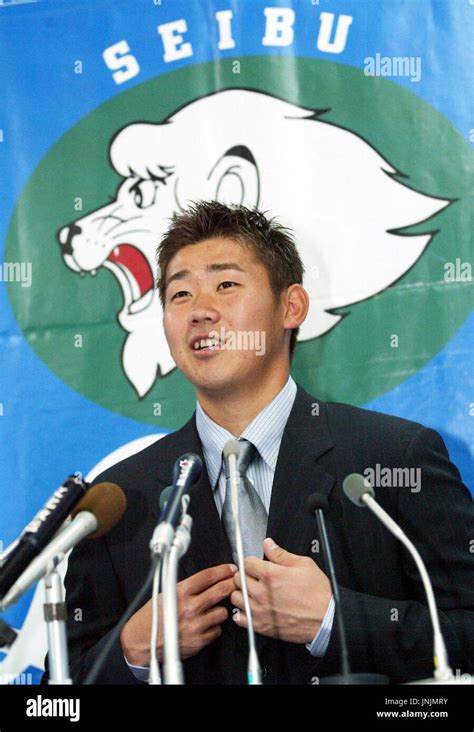 TOKOROZAWA, Japan - Seibu Lions hard-throwing right-hander Daisuke Matsuzaka speaks to reporters ...