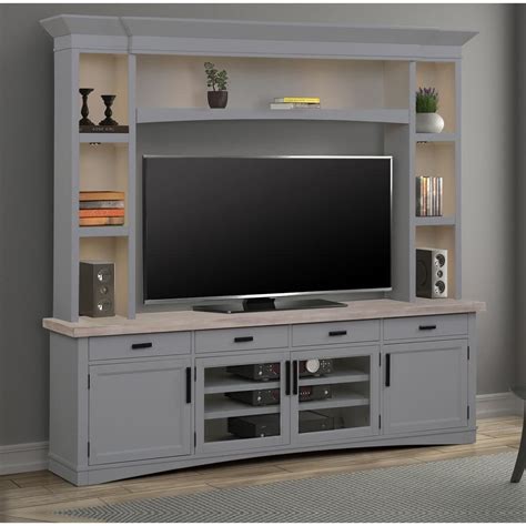 Parker House Americana Modern Entertainment Wall Unit with LED Lights ...