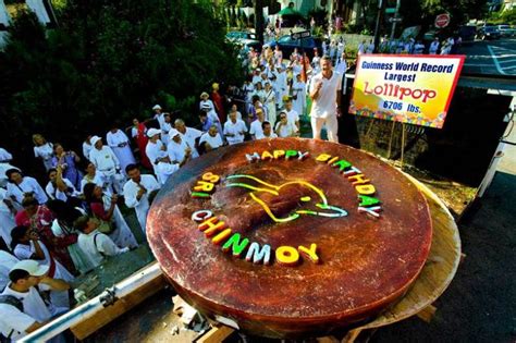 The world’s largest lollipop weighed in at 6,706 pounds (3041 kg) setting a Guinness World ...