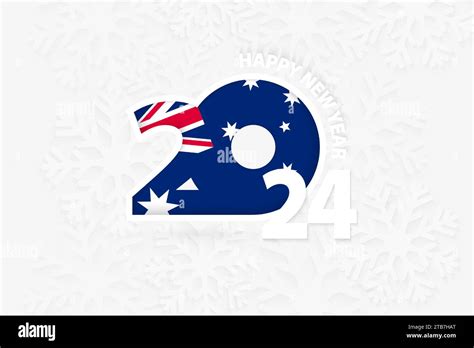 New Year 2024 for Australia on snowflake background. Greeting Australia ...