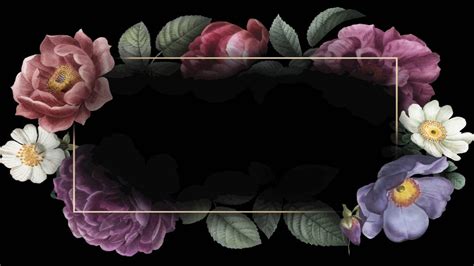 Floral Dream Powerpoint Templates - Black, Border & Frames, Flowers Backgrounds