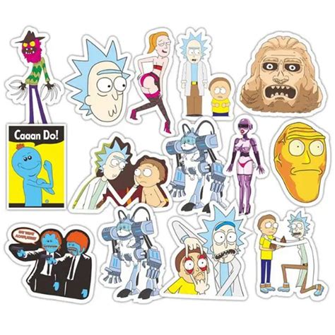 35Pcs/lot Drama Rick and Morty Stickers Decal For Snowboard Laptop Luggage Car Fridge Car ...