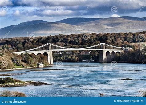 Menai Bridge stock image. Image of bangor, suspension - 102949589