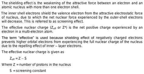 What is effective nuclear charge and shielding effect?