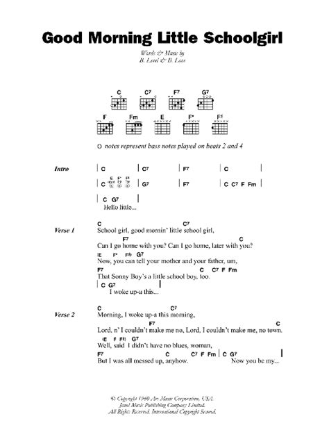 Good Morning Little Schoolgirl by Sonny Boy Williamson - Guitar Chords/Lyrics - Guitar Instructor