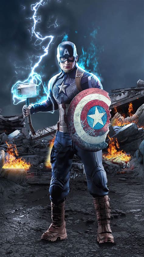 Captain America With Broken Shield Wallpaper