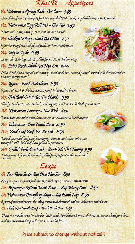 Saigon Restaurant Menu – Amarillo Menu