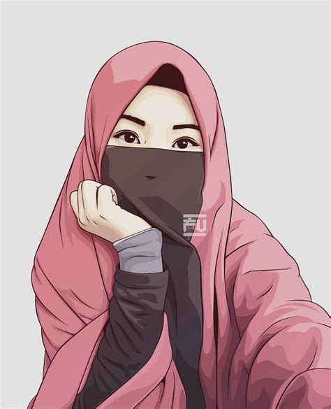 #vector #hijab #niqab #cadar | Gambar, Animasi, Kartun