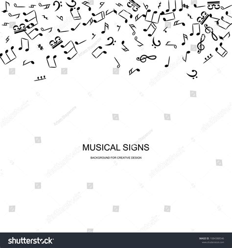 Hand Drawn Music Notes Vector Background Stock Vector (Royalty Free) 1084388546