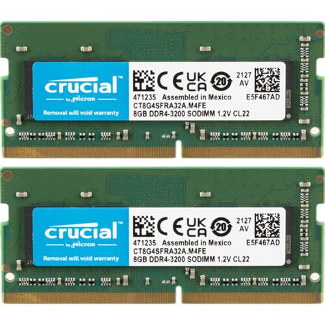 Crucial 16GB Laptop DDR4 3200 MHz SODIMM Memory CT2K8G4SFRA32A