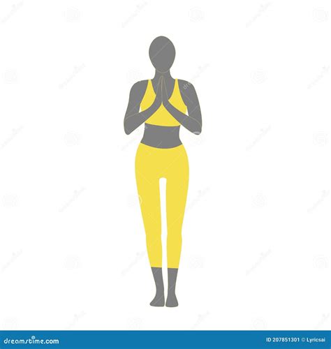 Woman in Tadasana Samasthiti Yoga Posture Vector Stock Illustration - Illustration of samasthiti ...