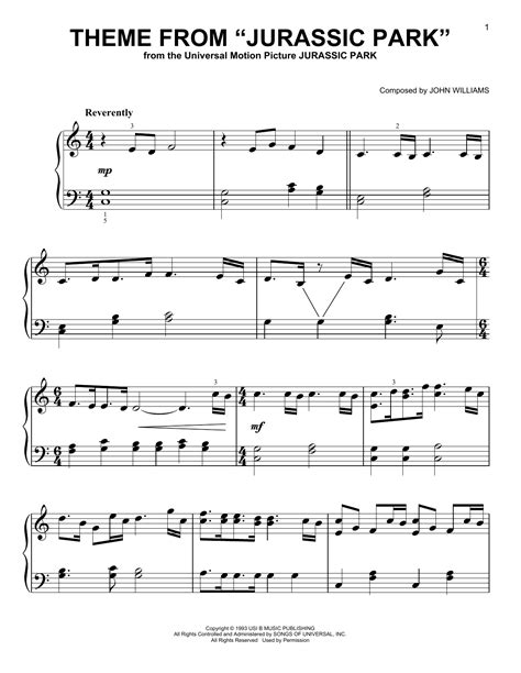 Theme From Jurassic Park | Sheet Music Direct