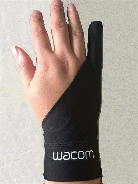 Black 1 finger anti fouling gloves wacom drawing writing painting digital tablet glove wholesale ...