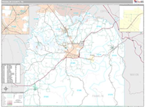 Franklin County, TN Zip Code Wall Map Premium Style by MarketMAPS